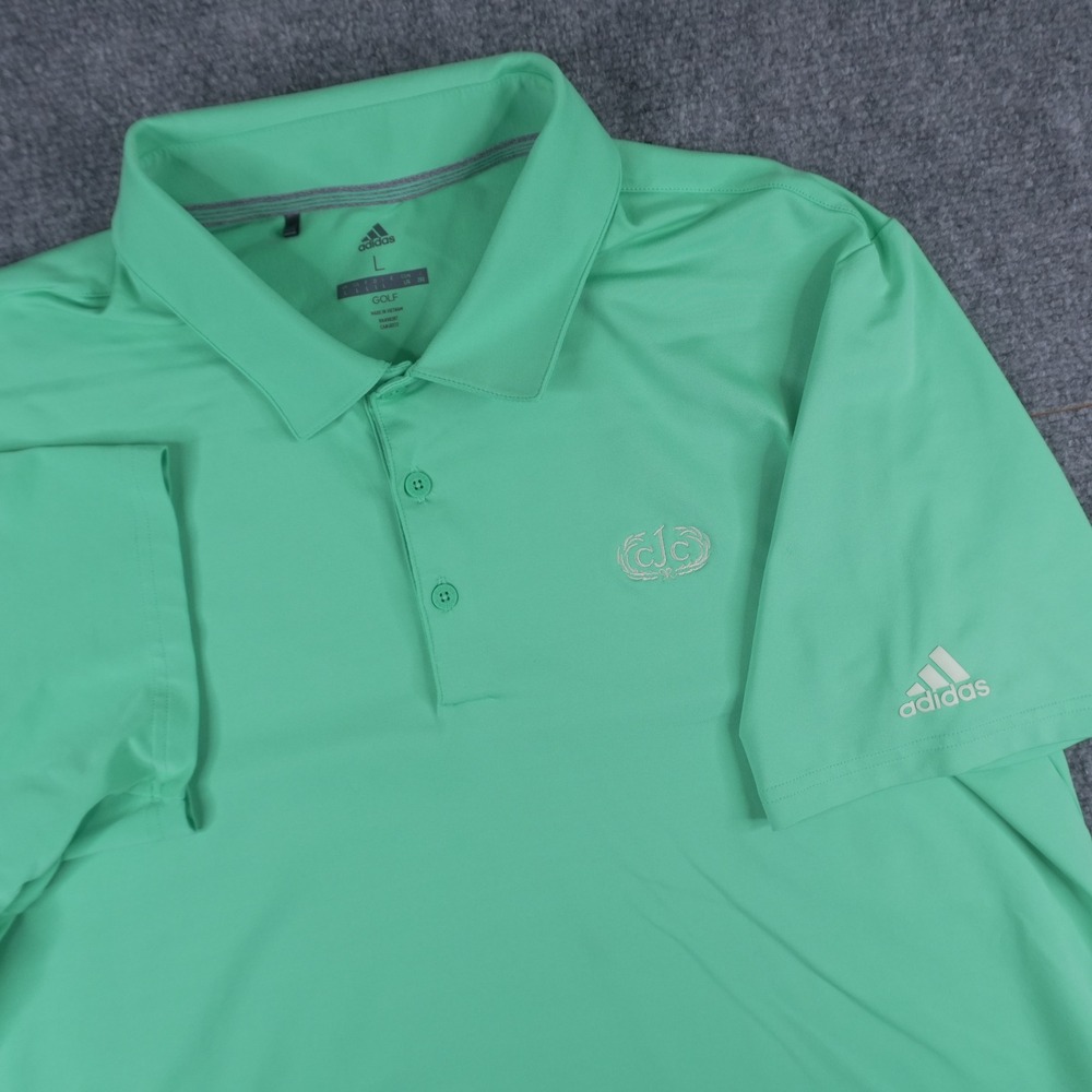 Adidas Golf Shirt Mens‎ Large Green Polo Short Sleeve Performance